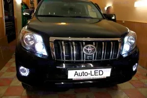Установка штатных дневных ходовых огней на Toyota Prado 150