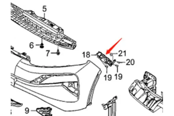 Напрямна переднього бампера на Honda M-NV 71198-3K4-H00 71193-3K4-H00