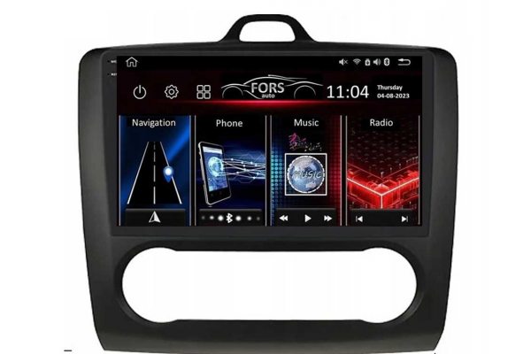 Штатна магнітола для Ford Focus 2005-2011 (climate) black FORS.auto FS 4 PRO