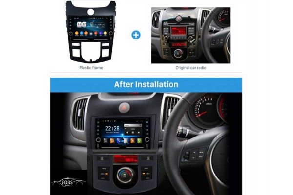 Штатная магнитола для Kia Forte 09-12 (clima) black FORS.auto K150