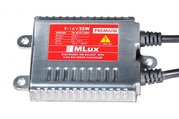 Блок розжига ксенона 35 Вт MLux Premium 9-16В для стандартных цоколей и цоколей D2S (D2R) (с обманкой)