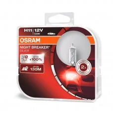 Галогенна лампа H11 Osram 64211NBS-HCB Night Breaker Silver +100%