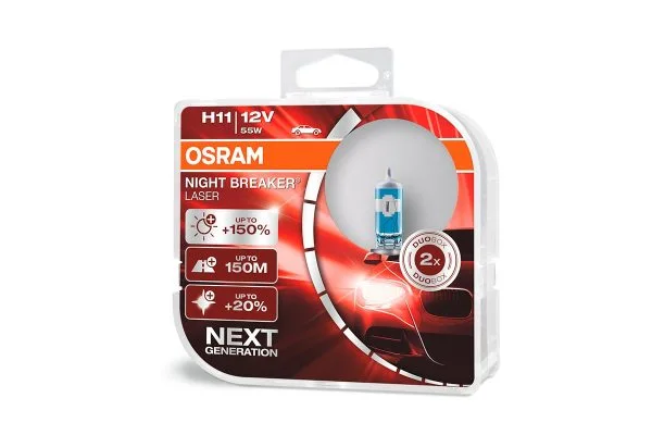 Галогенная лампа H11 Osram 64211NL-HCB Night Breaker Laser Next Generation +150%