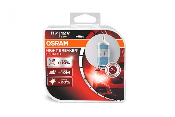 Галогенная лампа H7 Osram 64210NBU-HCB Night Breaker Unlimited +110%