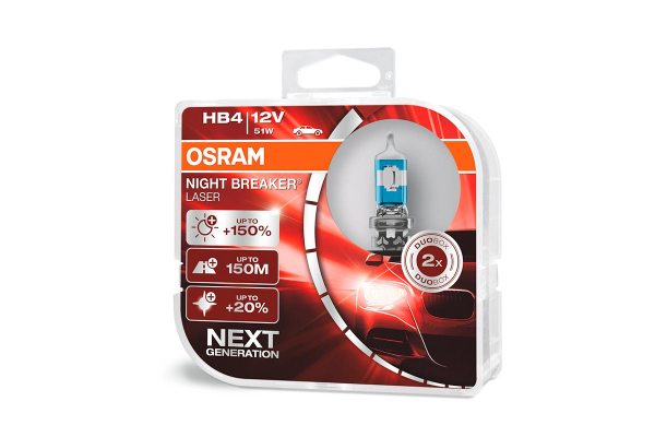 Галогенна лампа HB4 (9006) Osram 9006NL-HCB Night Breaker Laser Next Generation +150%