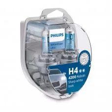 Галогенная лампа H4 Philips 12342WVUSM WhiteVision ultra +60%