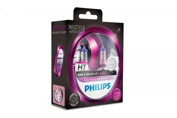 Галогенна лампа H7 Philips 12972CVPPS2 ColorVision фіолетовий