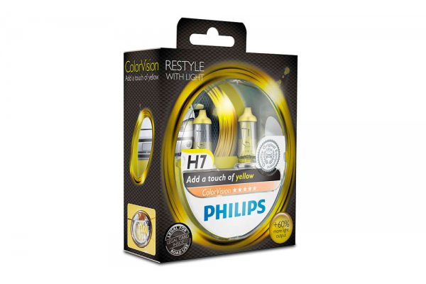 Галогенная лампа H7 Philips 12972CVPYS2 ColorVision желтый