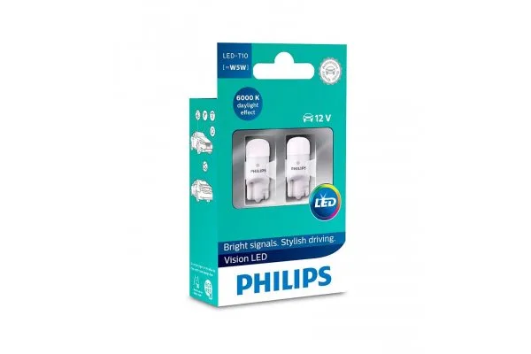 Світлодіодні лампи Philips 127916000KX2 Vision LED T10 W5W 6000K