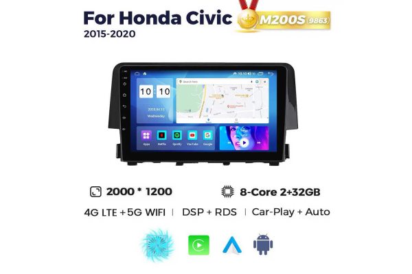 Штатная магнитола для Honda Civic 15-20 Resonance M200 2K