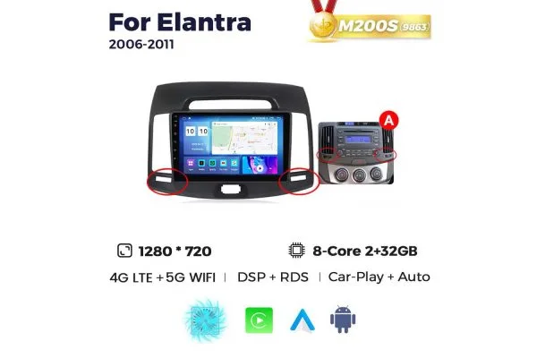 Штатная магнитола для Hyundai Elantra 06-11 Resonance M200 HD