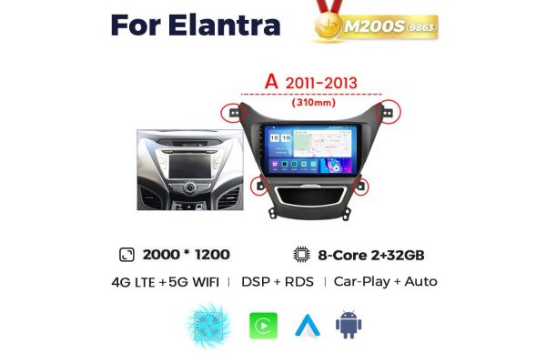 Штатная магнитола для Hyundai Elantra 11-13 Resonance M200 2K (A)