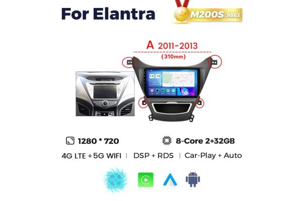Штатная магнитола для Hyundai Elantra 11-13 Resonance M200 HD (A)