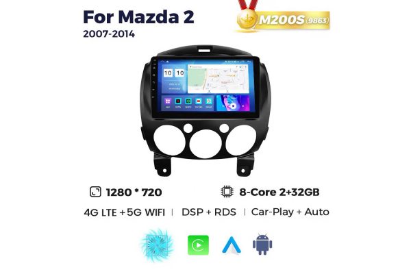 Штатная магнитола для Mazda 2 07-14 Resonance M200 HD