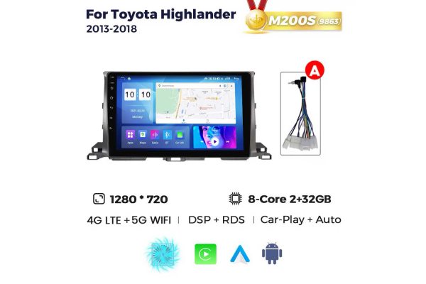 Штатна магнітола для Toyota Highlander 13-18 Resonance M200 HD