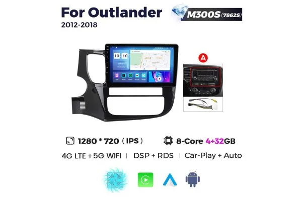 Штатная магнитола для Mitsubishi Outlander 12-18 Resonance M300 2K