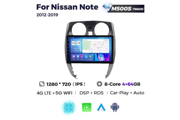 Штатна магнітола для Nissan Note 12-19 Resonance M500 2K
