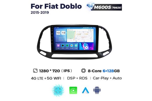 Штатная магнитола для Fiat Doblo 15-21 Resonance M600 HD
