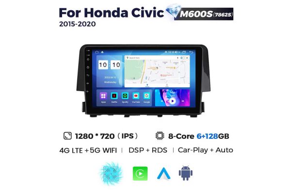 Штатна магнітола для Honda Civic 15-20 Resonance M600 2K