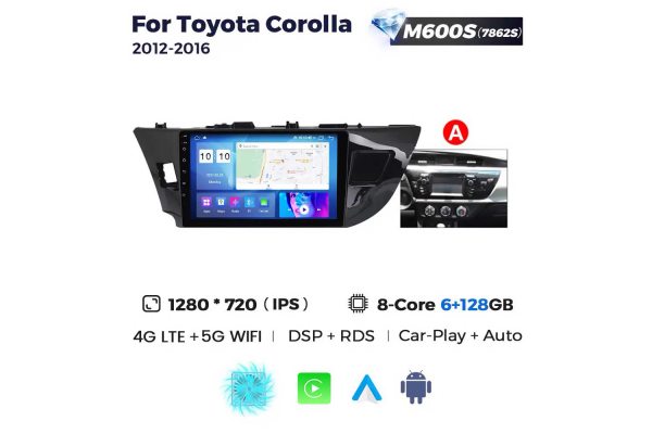 Штатная магнитола для Toyota Corolla 12-16 Resonance M600 HD