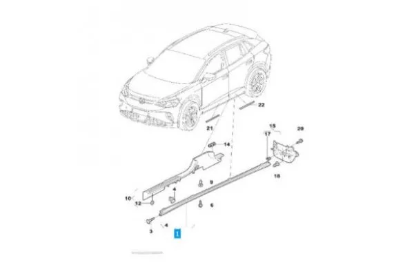 Накладка порога левая Volkswagen ID.4