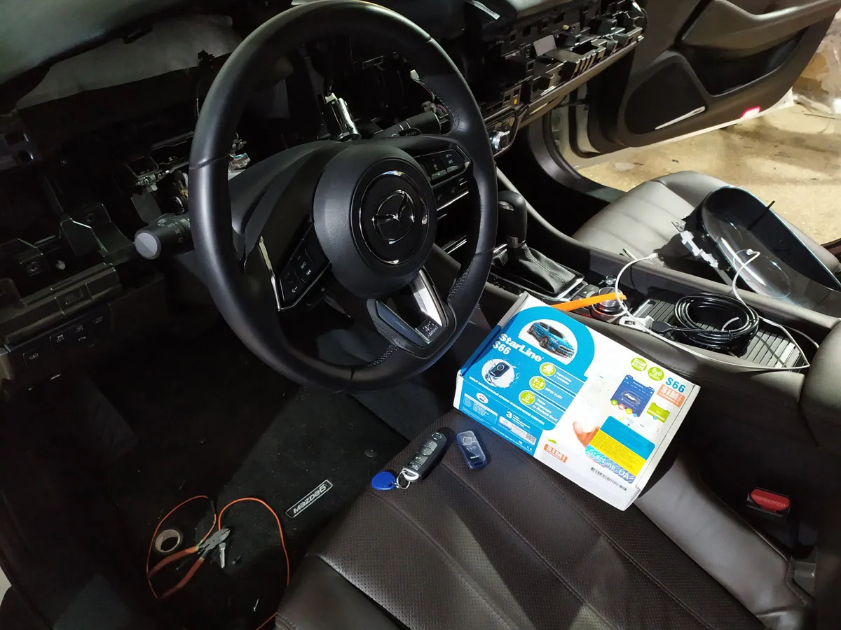 Установка автосигнализации Starline S66 на Mazda 6