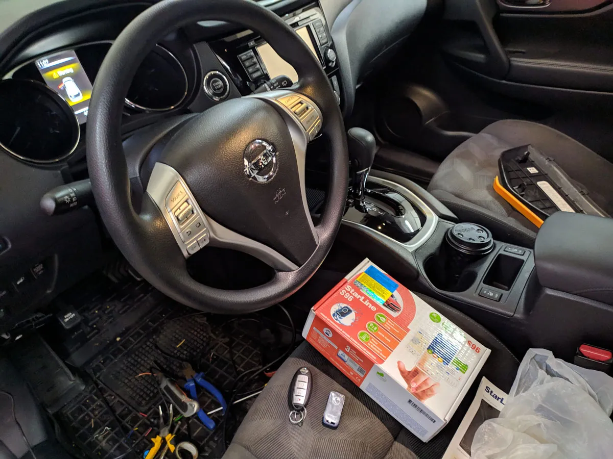 Установка автосигнализации с автозапуском на Nissan Rogue