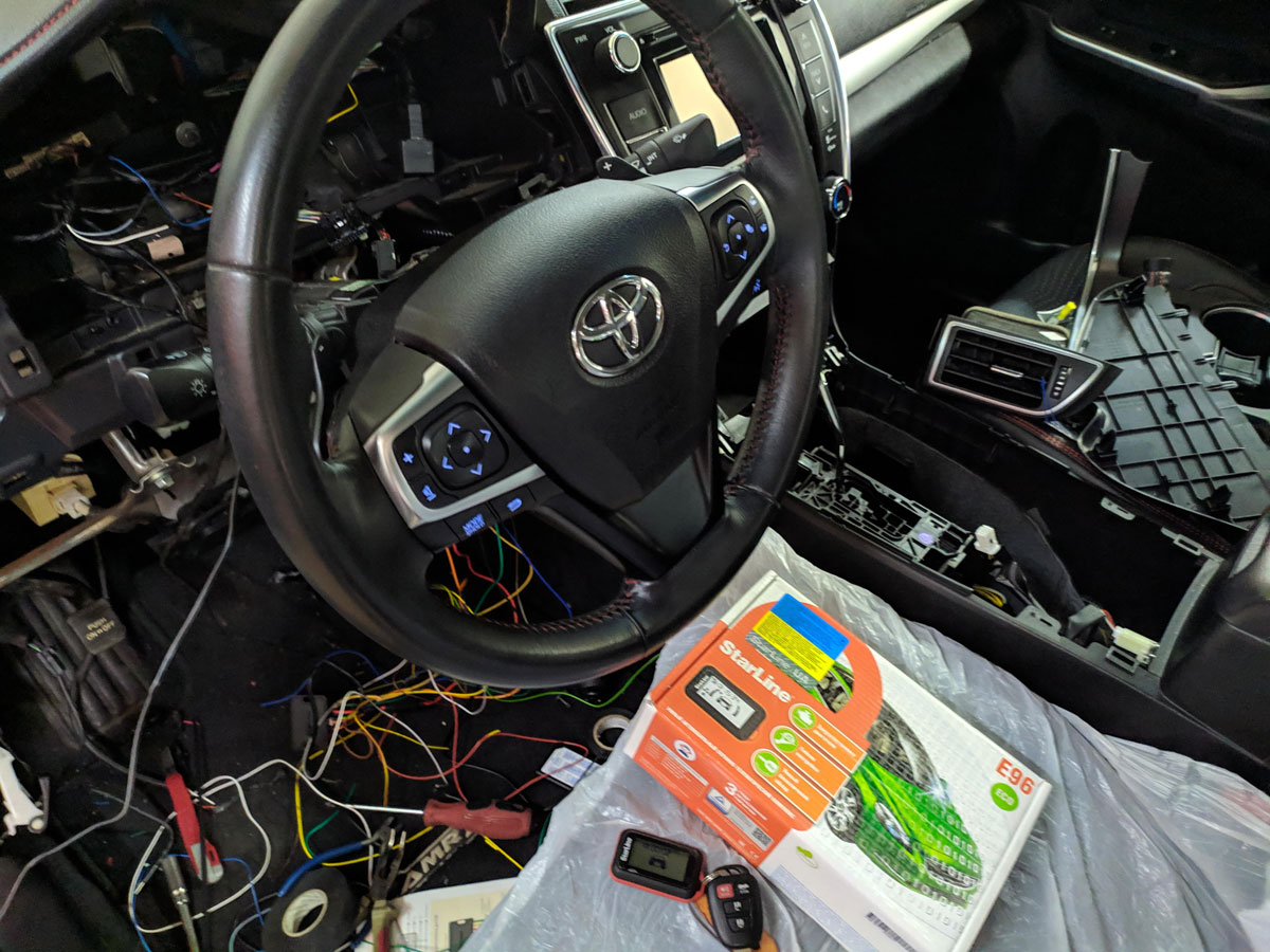 Установка автосигнализации на Toyota Camry V55